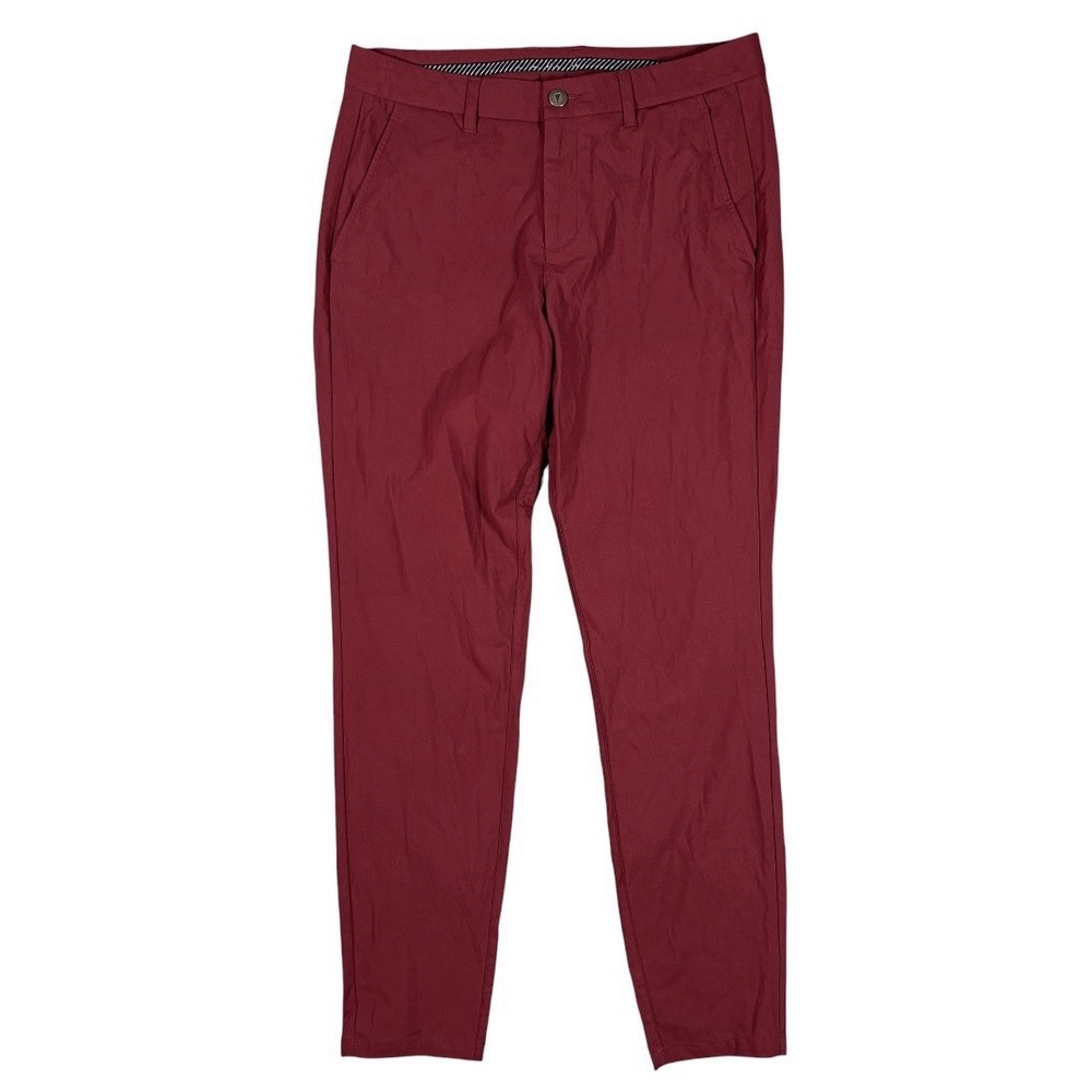 Primo Men Golf Pant 32x32(31) Burgundy Red Performance Jogger Pants Stretch